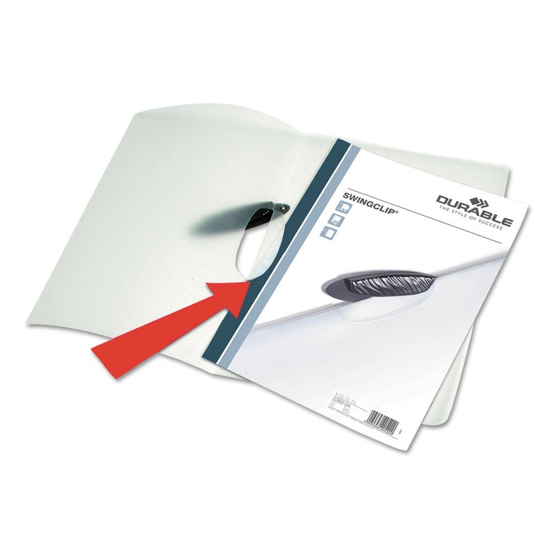 Durable Report Cover with SWINGCLIP - Letter-Size 8.5" x 11" Inches - Holds Up to 30 Pages - Clear Cover and Black Clip - Box of 25 - Image 3